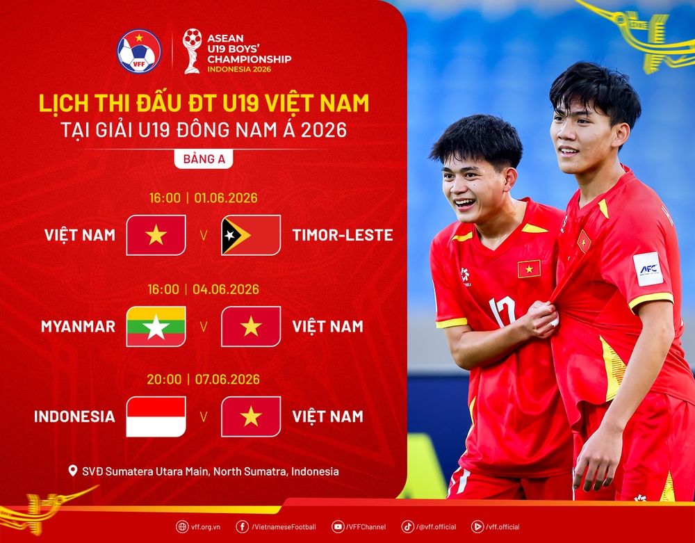 Lịch thi đấu U19 Đông Nam Á của U19 Việt Nam mới nhất - Ảnh 1. Lịch thi đấu U19 Đông Nam Á của U19 Việt Nam mới nhất - Ảnh 1.