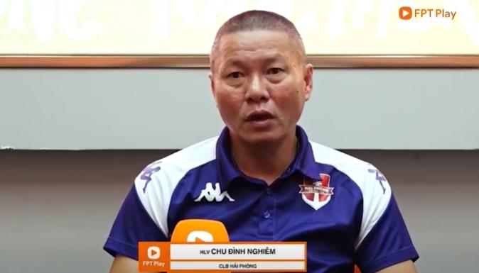 Coach Chu Đình Nghiêm admitted feeling fortunate to win 3-0 against HAGL.