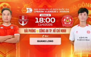Live streaming link for Hai Phong vs Cong An TP.HCM football match at 6:00 PM today, V-League round 18