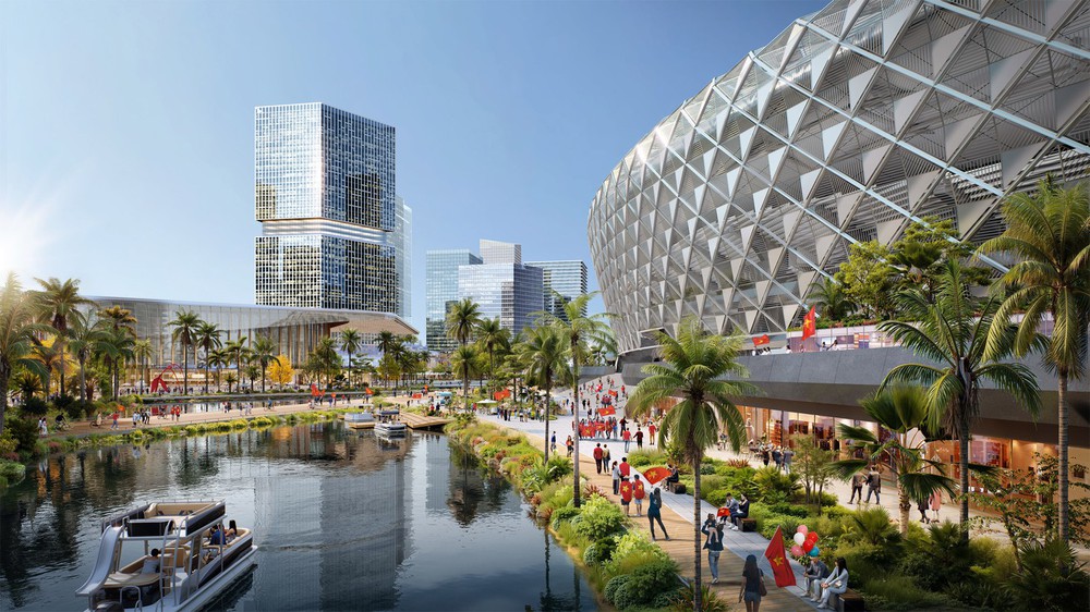 Khu liên hợp được thiết kế cho nhiều hoạt động giải trí đa dạng - Ảnh: Populous/Dezeen Khu liên hợp được thiết kế cho nhiều hoạt động giải trí đa dạng - Ảnh: Populous/Dezeen