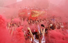 One million people turned London red to celebrate Arsenal winning the Premier League.