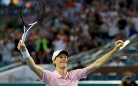 Sinner sets a series of unbelievable records by completing the 'Sunshine Double', closing in on Alcaraz's number one position.