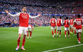 Kai Havertz scored against PSG in the 5th minute of the Champions League final.