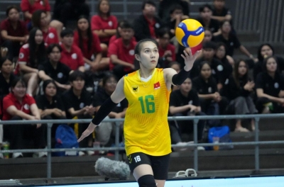 Live volleyball match: VTV Binh Dien Long An women's team 1-0 Hanoi Tasco Auto: Demonstrating strength