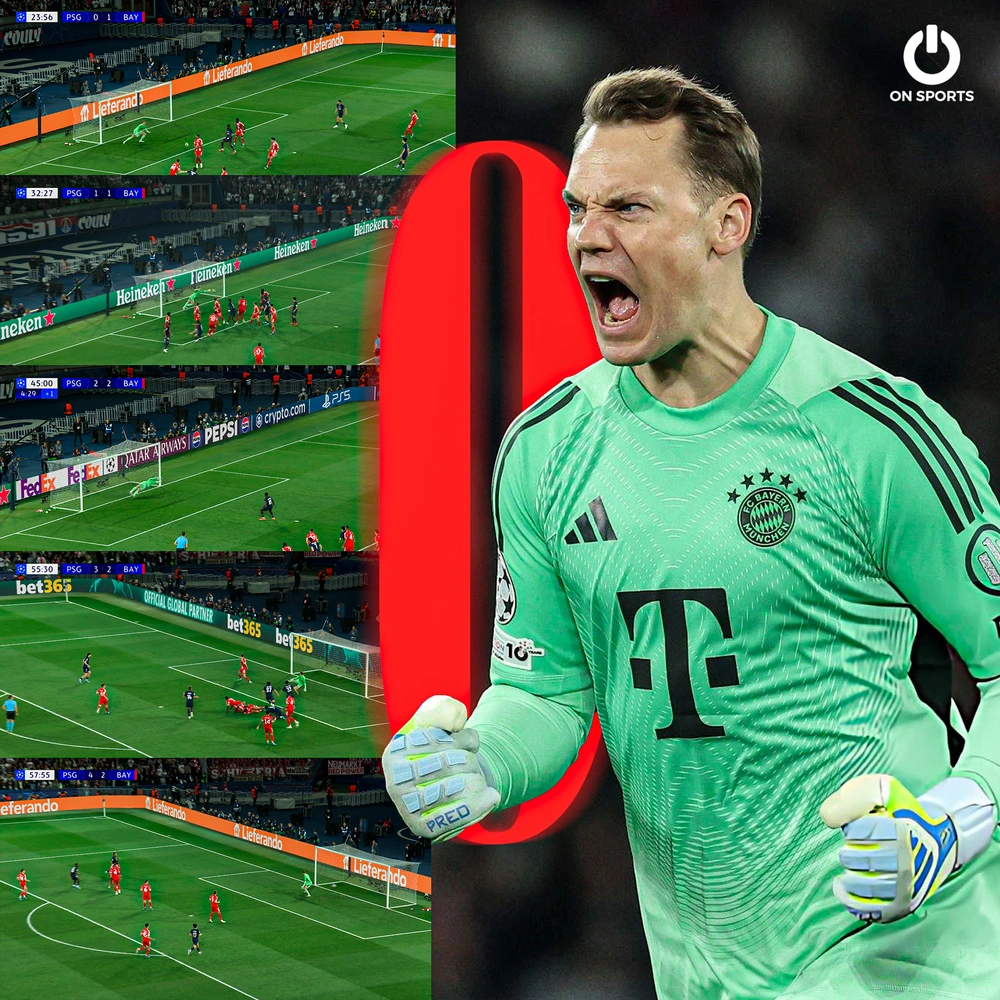Manuel Neuer không có pha cứu thua nào trong thất bại 4-5 của Bayern Munich trước PSG ở bán kết lượt đi Champions League