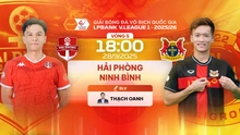 Live stream link for Hải Phòng vs Ninh Bình football match at 18:00 today, V-League round 5