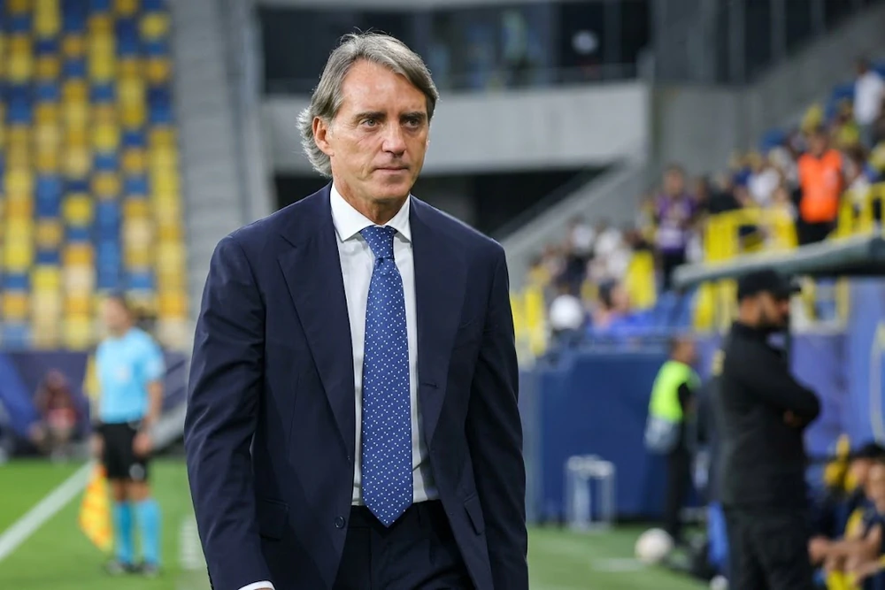 Italy sẽ có những trận đấu khó khăn trong thời gian tới và HLV Roberto Mancini chỉ có chưa đầy 2 tháng chuẩn bị. Ảnh: AFP/TTXVN
