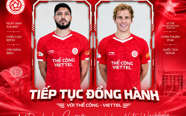 The Cong Viettel extends contracts with Wesley Nata and Paulinho Martin