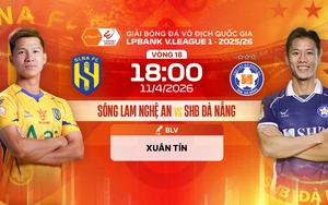 Live streaming link for Song Lam Nghe An vs SHB Da Nang football match at 18:00 today, V-League round 18