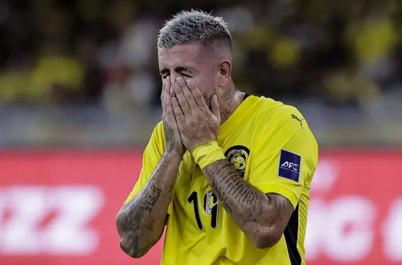 The end of Malaysian players scoring against Vietnam