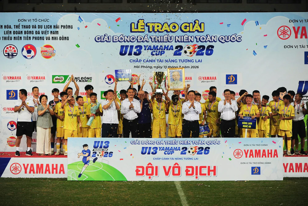 SLNA vô địch giải U13 Yamaha Cup 2026 toàn quốc - Ảnh 1.