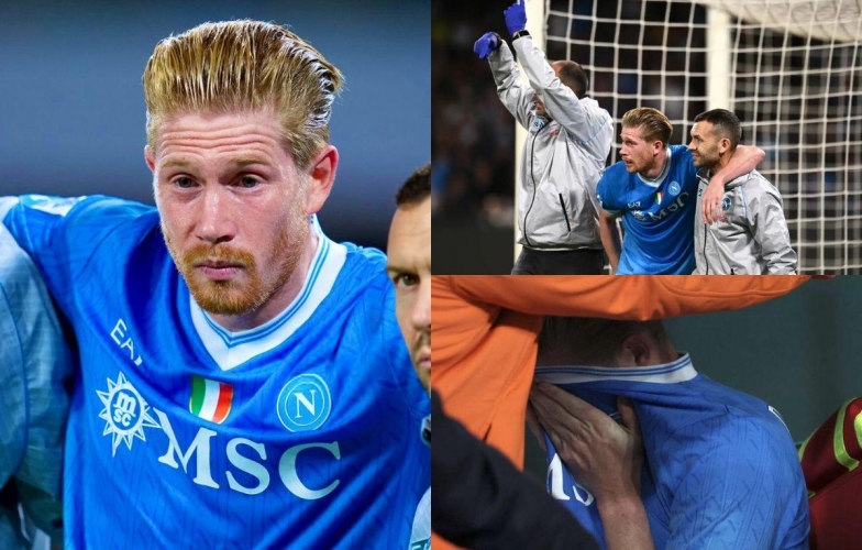 Just after scoring, De Bruyne unexpectedly left the field in tears