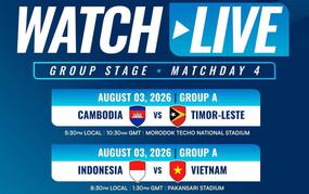 ASEAN Cup 2026 schedule for today, August 3