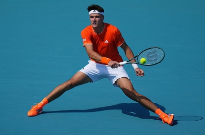 The reigning Miami Open champion falls after nearly three hours of intense battle.