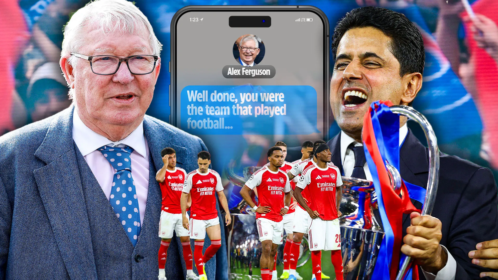 Sir Alex Ferguson chê bai Arsenal trong tin nhắn riêng gửi Chủ tịch PSG? - Ảnh 1. Sir Alex Ferguson chê bai Arsenal trong tin nhắn riêng gửi Chủ tịch PSG? - Ảnh 1.
