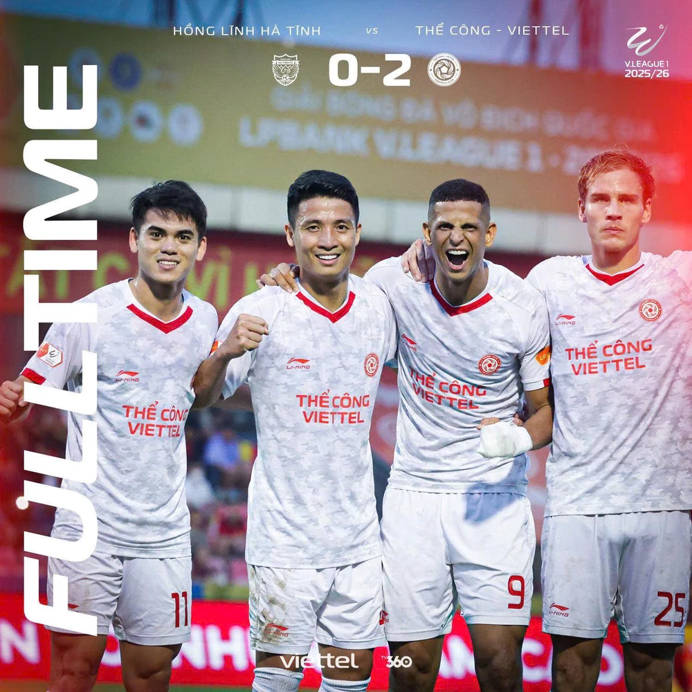 Thể Công Viettel hạ chủ nhà Hà Tĩnh 2-0 ở vòng 22 V-League