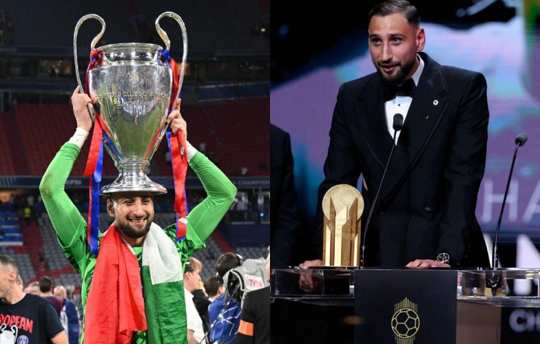 Donnarumma mentions PSG upon being honored as the best goalkeeper