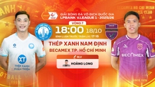 Live stream link for Nam Định vs Becamex TPHCM football match at 18:00 today, V-League round 7