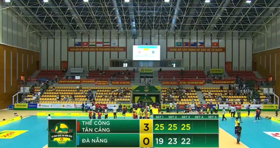 Thể Công Tân Cảng tiếp tục thể hiện sức mạnh tại giai đoạn 1 giải bóng chuyền VĐQG 2026 khi vượt qua Đà Nẵng với tỷ số 3-0 (25-19, 25-23, 25-22).