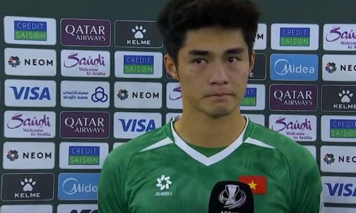 Trung Kiên bật khóc, nói lời xúc động sau trận thua U23 Trung Quốc