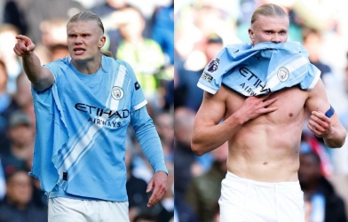 Haaland's shirt torn