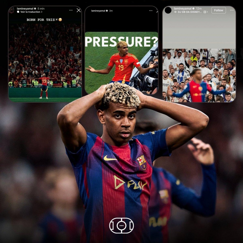 Yamal đã đăng 3 story trên trang Instagram cá nhân trước các trận gặp Bồ Đào Nha, PSG và Real Madrid (Ảnh: X).