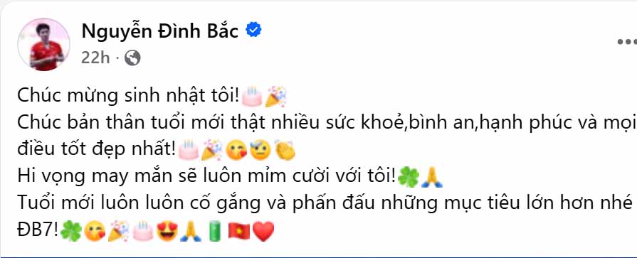 Đình Bắc không có một sinh nhật trọn vẹn, quyết tâm tỏa sáng ở chung kết ASEAN Cup 2026 - Ảnh 1. Đình Bắc không có một sinh nhật trọn vẹn, quyết tâm tỏa sáng ở chung kết ASEAN Cup 2026 - Ảnh 1.