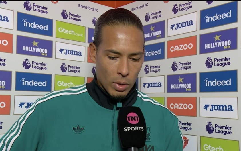 Van Dijk trả lời phỏng vấn sau trận (Ảnh: X).