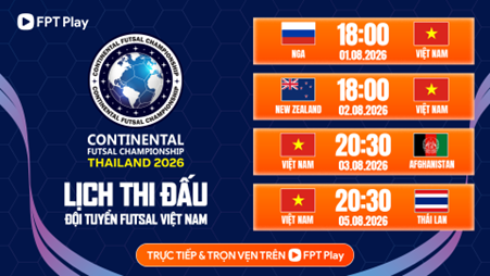 FPT Play phát sóng trực tiếp Continental Futsal Championship 2026 - Ảnh 3. FPT Play phát sóng trực tiếp Continental Futsal Championship 2026 - Ảnh 3.