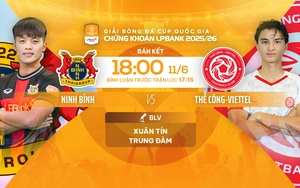 Live stream link for the football match Ninh Bình vs Thể Công Viettel at 6:00 PM today, National Cup semi-final