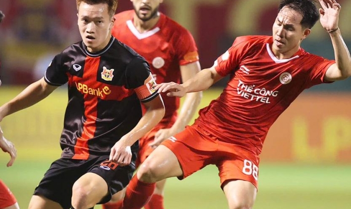 Ninh Bình và Viettel chia điểm trong trận cầu có 2 thẻ đỏ