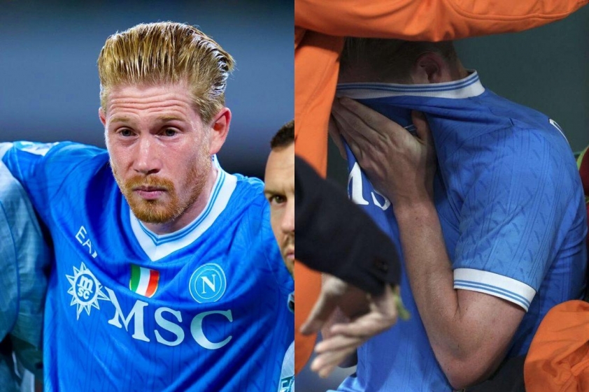 De Bruyne bật khóc khi dính chấn thương (Ảnh: X).