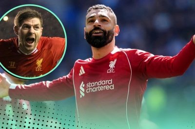 Salah equals Steven Gerrard's record at Liverpool