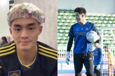 Goalkeeper Trung Kiên lost nearly 7kg, revealing his latest condition
