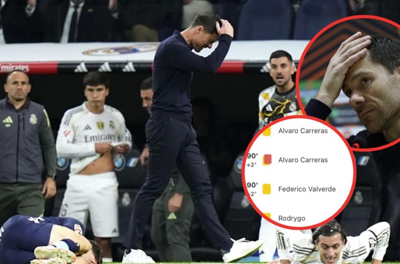 Real Madrid suffers an unprecedented embarrassment under Alonso after receiving three consecutive red cards