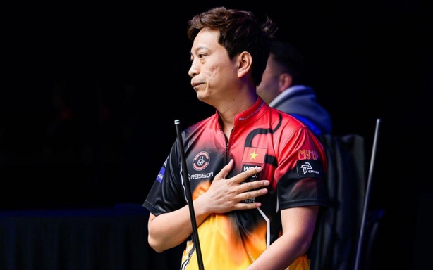 Vietnamese cueist Duong Quoc Hoang advances smoothly in European tournament with prize exceeding 1 billion