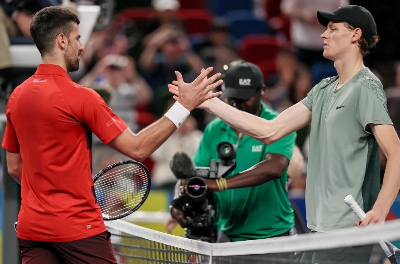 Sinner in the same draw section as Djokovic at the 2025 Shanghai Masters