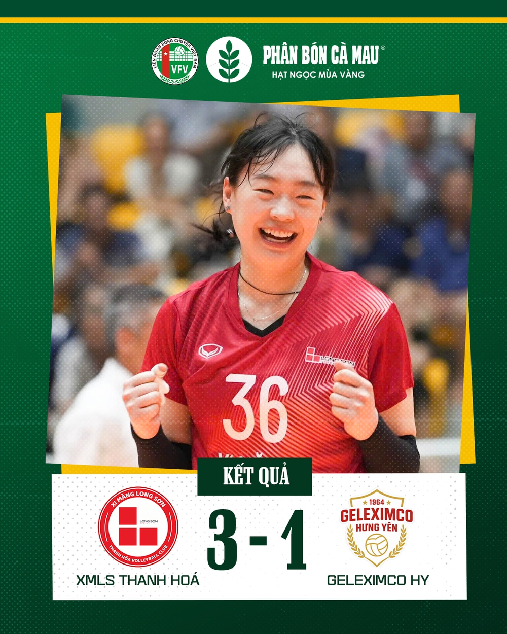 XMLS Thanh Hóa đánh bại Geleximco Hưng Yên 3-1 ở giải bóng chuyền VĐQG 2026