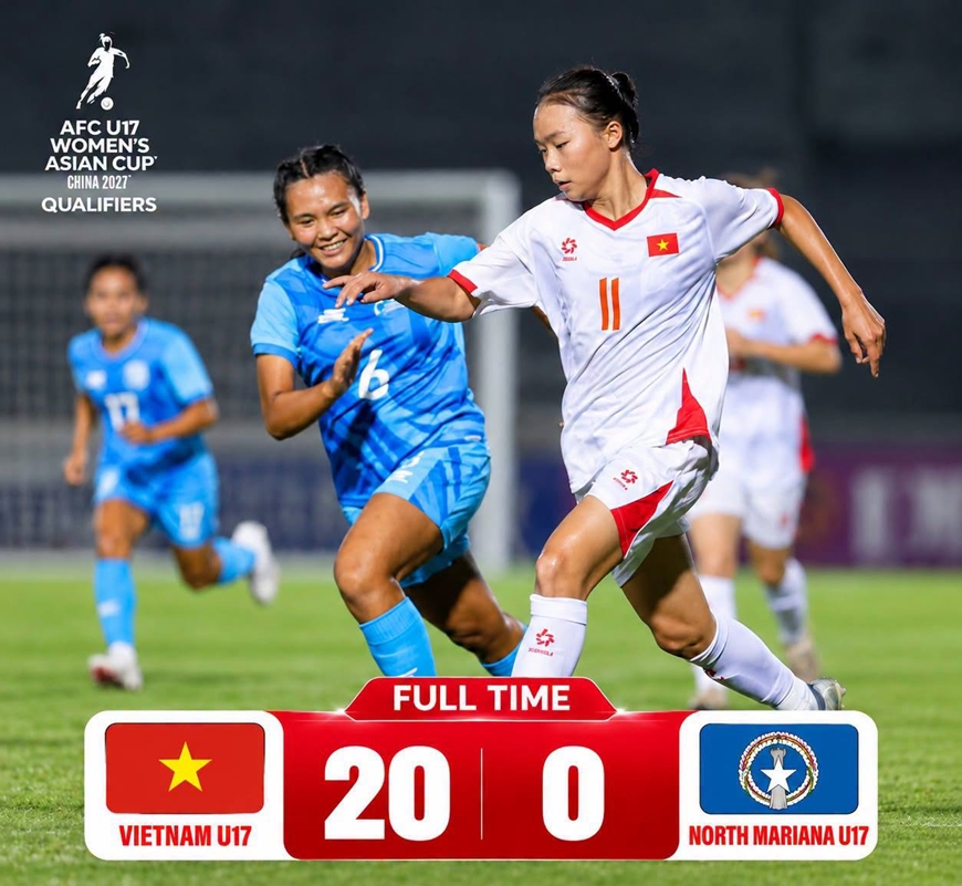 U17 nữ Việt Nam xác lập kỷ lục đặc biệt ở vòng loại châu Á - Ảnh 1. U17 nữ Việt Nam xác lập kỷ lục đặc biệt ở vòng loại châu Á - Ảnh 1.
