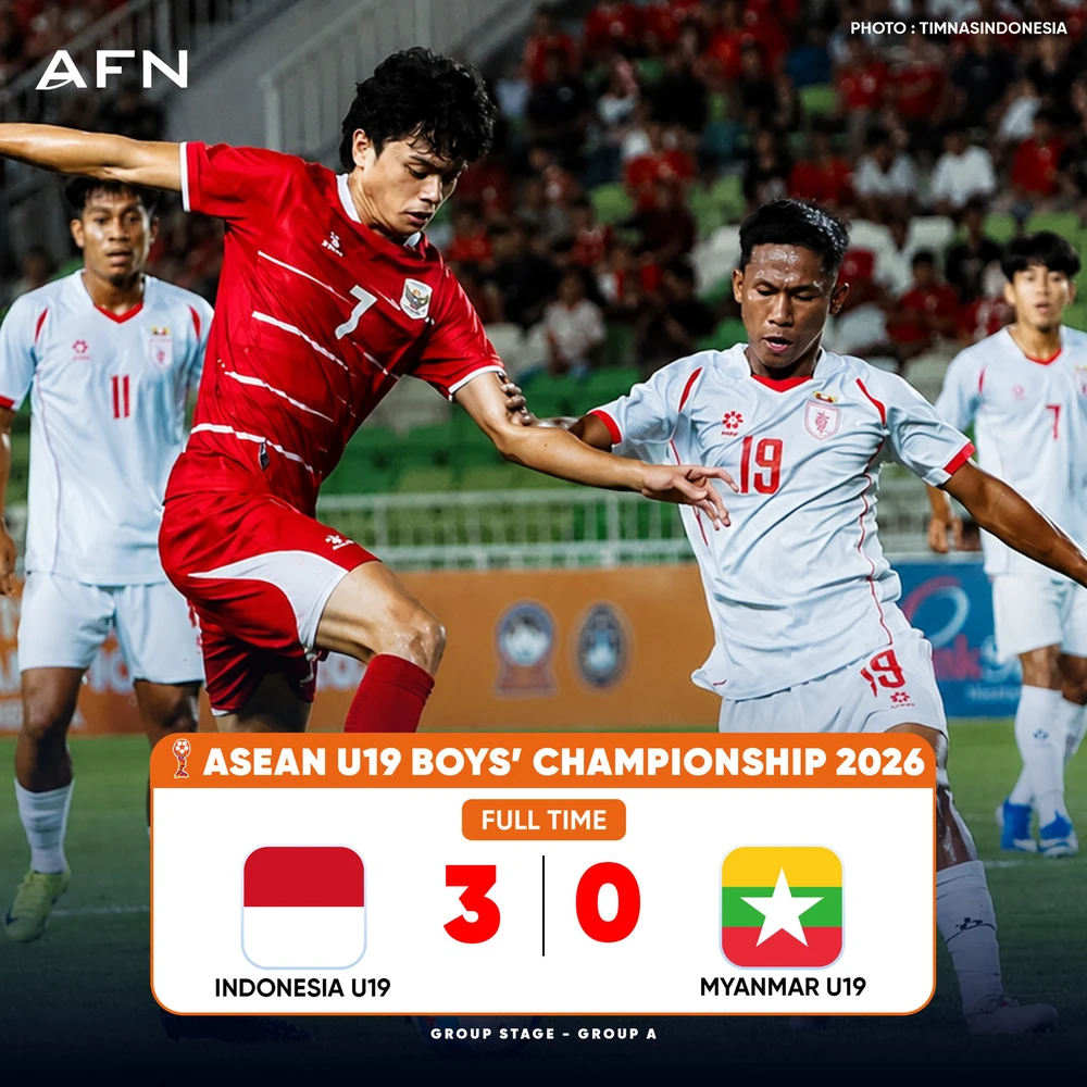Đại thắng U19 Myanmar, U19 Indonesia tạo sức ép lớn lên U19 Việt Nam - Ảnh 2. Đại thắng U19 Myanmar, U19 Indonesia tạo sức ép lớn lên U19 Việt Nam - Ảnh 2.