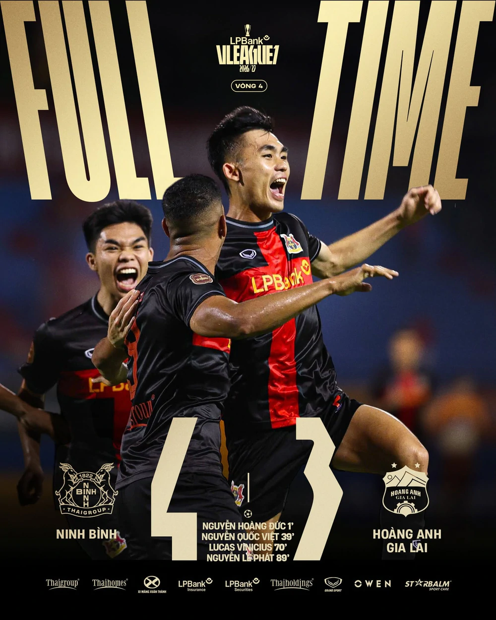 Hoàng Đức ghi bàn, Ninh Bình ngược dòng kịch tính trước HAGL ở vòng 4 V-League - Ảnh 1.