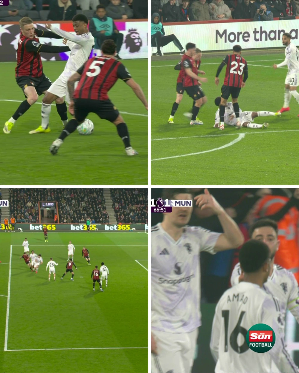 MU phẫn nộ vì quyết định gây tranh cãi của trọng tài trong trận hòa Bournemouth - Ảnh 1.