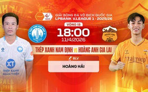 Live football streaming link for Blue Steel Nam Dinh vs Hoang Anh Gia Lai at 18:00 today, V-League round 18