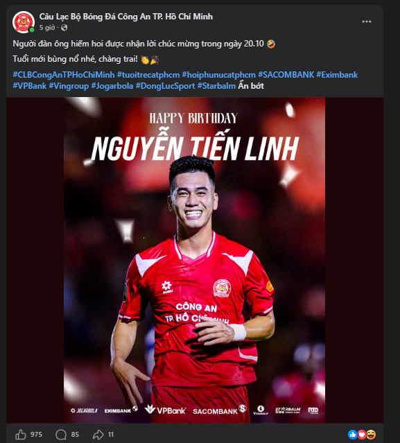 Tiến Linh đón sinh nhật tuổi 29 bằng hành động ý nghĩa khiến người hâm mộ xúc động - Ảnh 2.