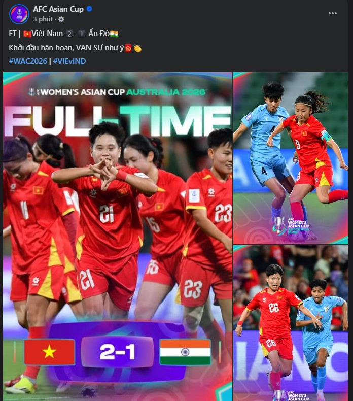 AFC và báo chí quốc tế khen ngợi ĐT Việt Nam về chiến thắng kịch tính ở vòng loại World Cup nữ - Ảnh 1.