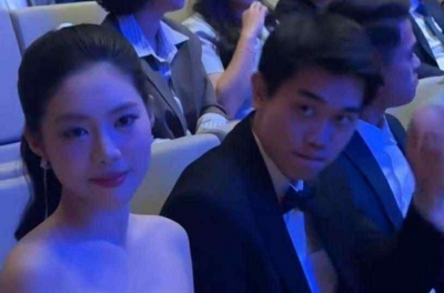 Images of Đình Bắc and military beauty queen Châu Anh are causing a huge buzz online