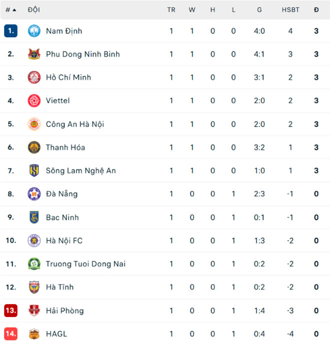 V-League vòng 1: Đại thắng HAGL, Nam Định dẫn đầu bảng, Bắc Ninh trắng tay ở sân Vinh - Ảnh 3. V-League