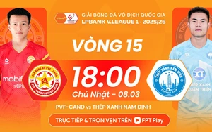 Live football streaming link for PVF-CAND vs Thép Xanh Nam Định at 18:00 today, V-League round 15