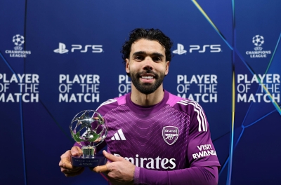 David Raya single-handedly helps Arsenal gain advantage over Sporting