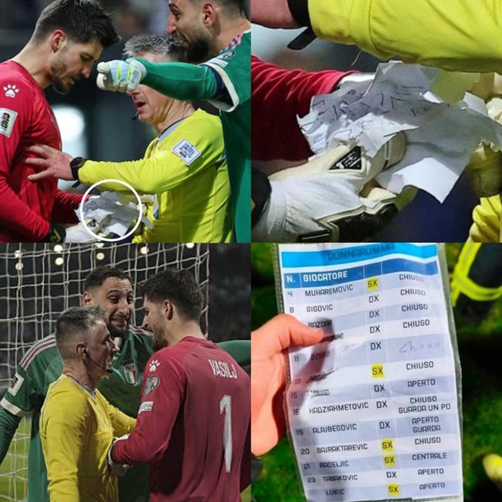 Thủ môn Bosnia bị Donnarumma xé giấy ghi chú đá 11m nhưng vẫn có bản sao, tiết lộ khoảnh khắc khó tin trên sân - Ảnh 1. Thủ môn Bosnia bị Donnarumma xé giấy ghi chú đá 11m nhưng vẫn có bản sao, tiết lộ khoảnh khắc khó tin trên sân - Ảnh 1.